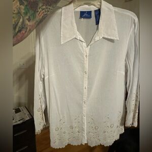 JH Collectibles Sheer White Women's Top
